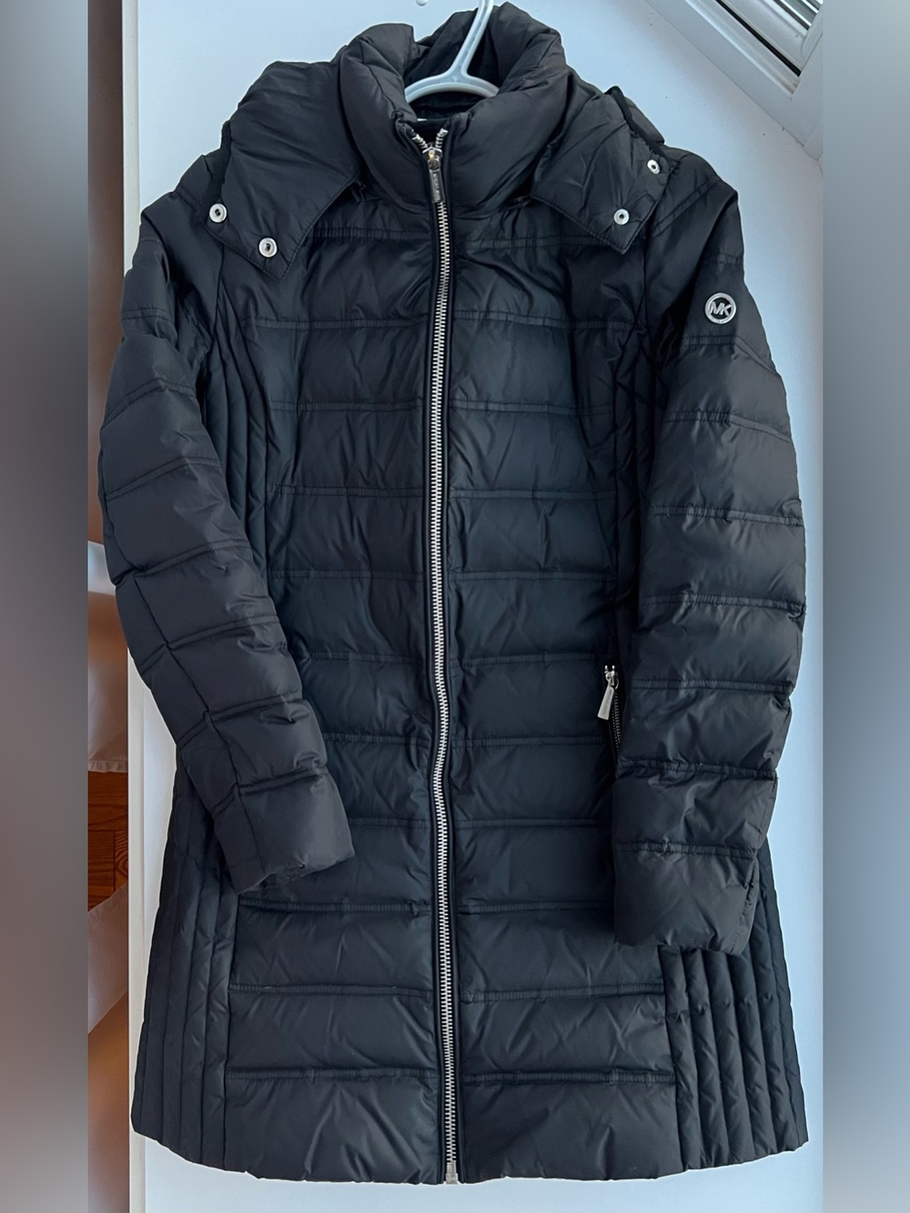 Michael Kors Black Quilted Packable Puffer Coat with Hood